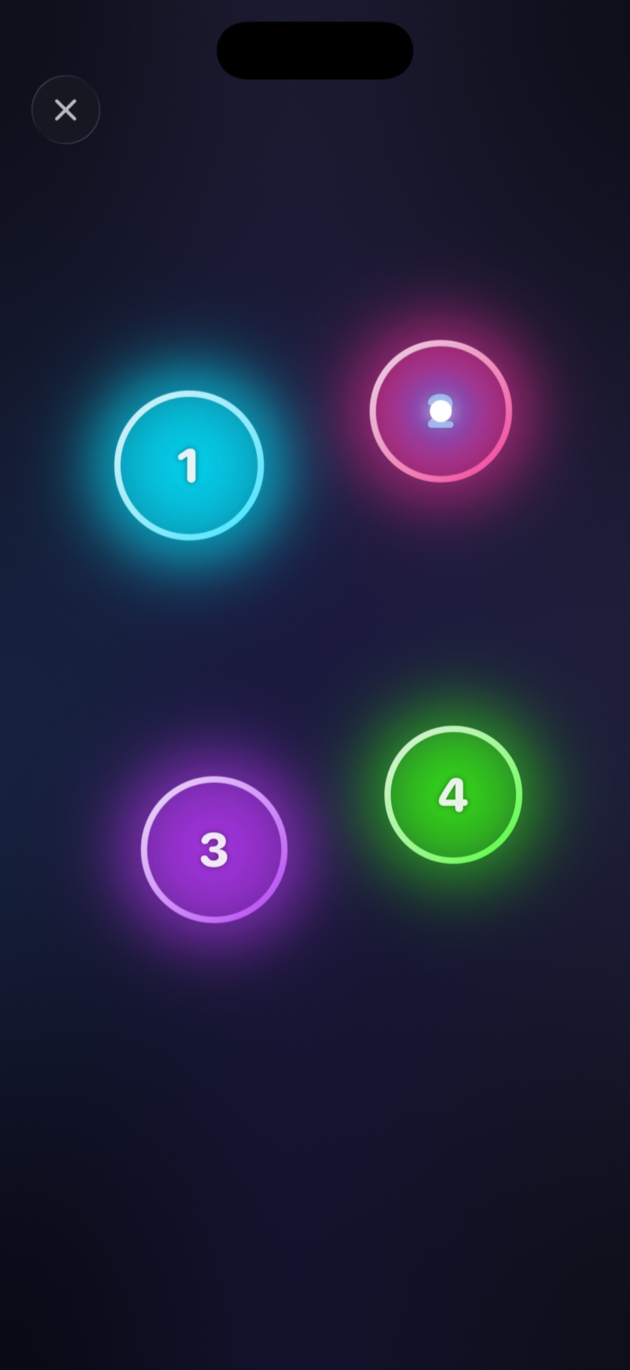 The chase orb landing on a circle mid-sweep