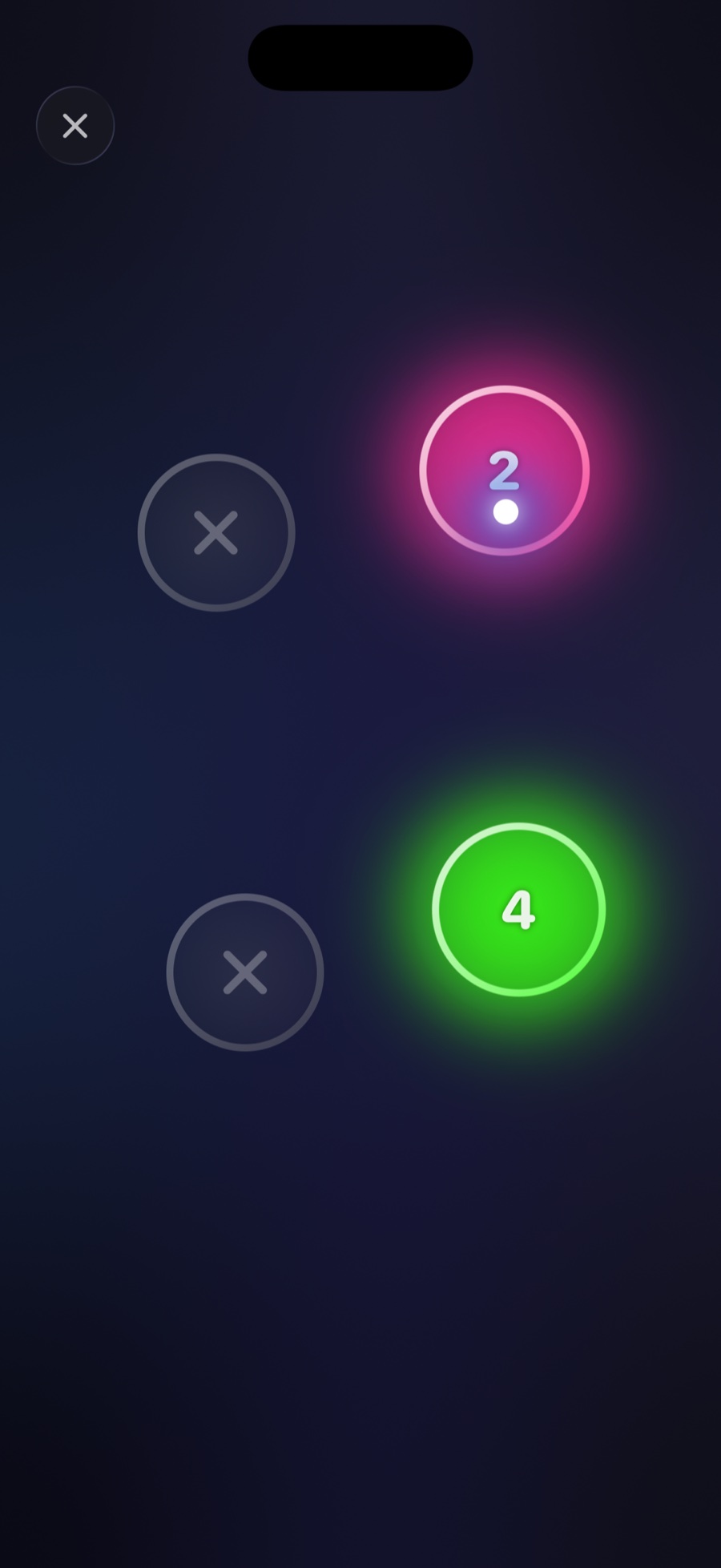 Two eliminated circles while the sweep continues between survivors